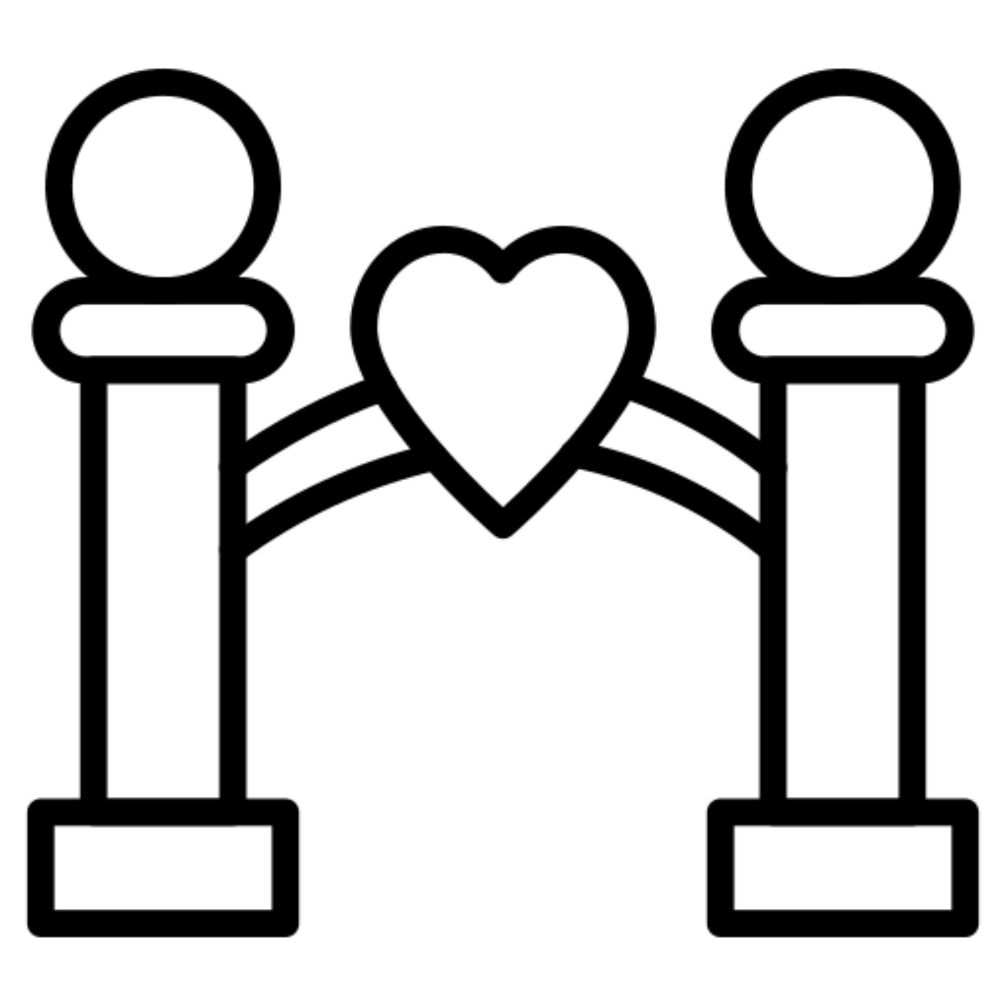 A modern, geometric logo with a blue triangular shape and a small red triangle.